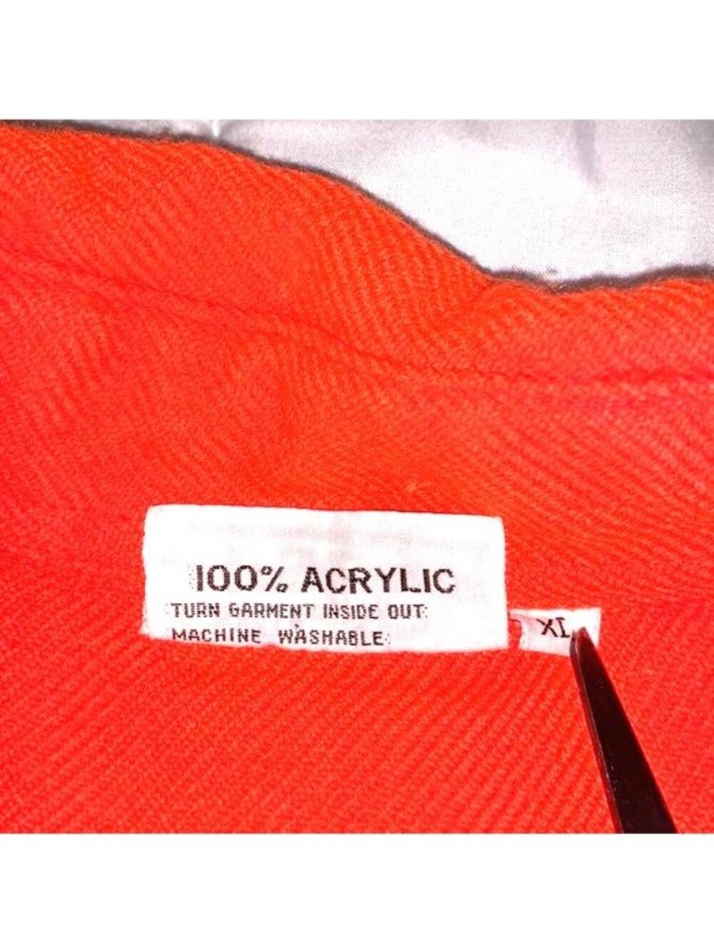 Vintage Hi-Gear Orange Button-Up Shirt XL Long Sleeve 100% Acrylic - Picture 3 of 10